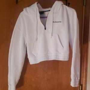 Alphalete Capital Crop Hoodie White Xs
